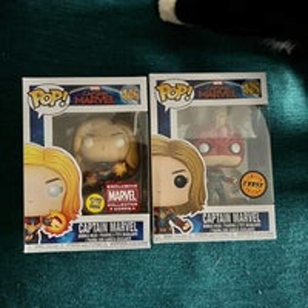 Captain Marvel Funko Set of 2 Great Condition